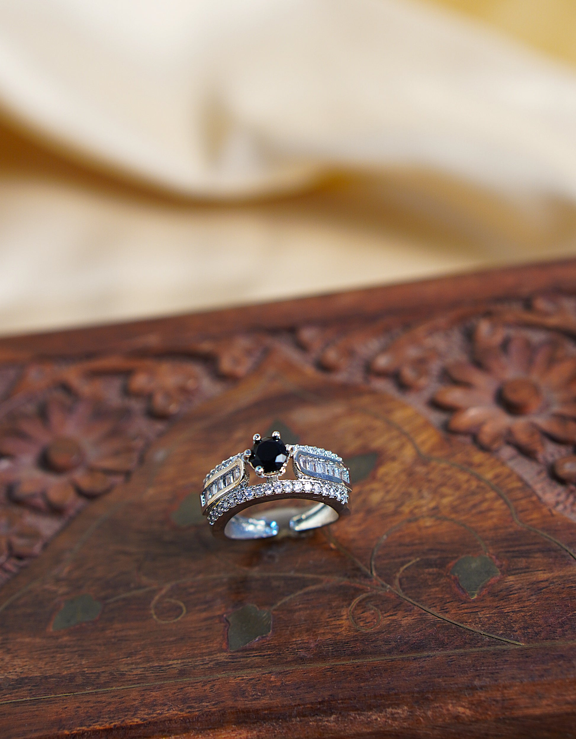 Sterling black Colour Statement Rings for festive occasions - Festive Ring
