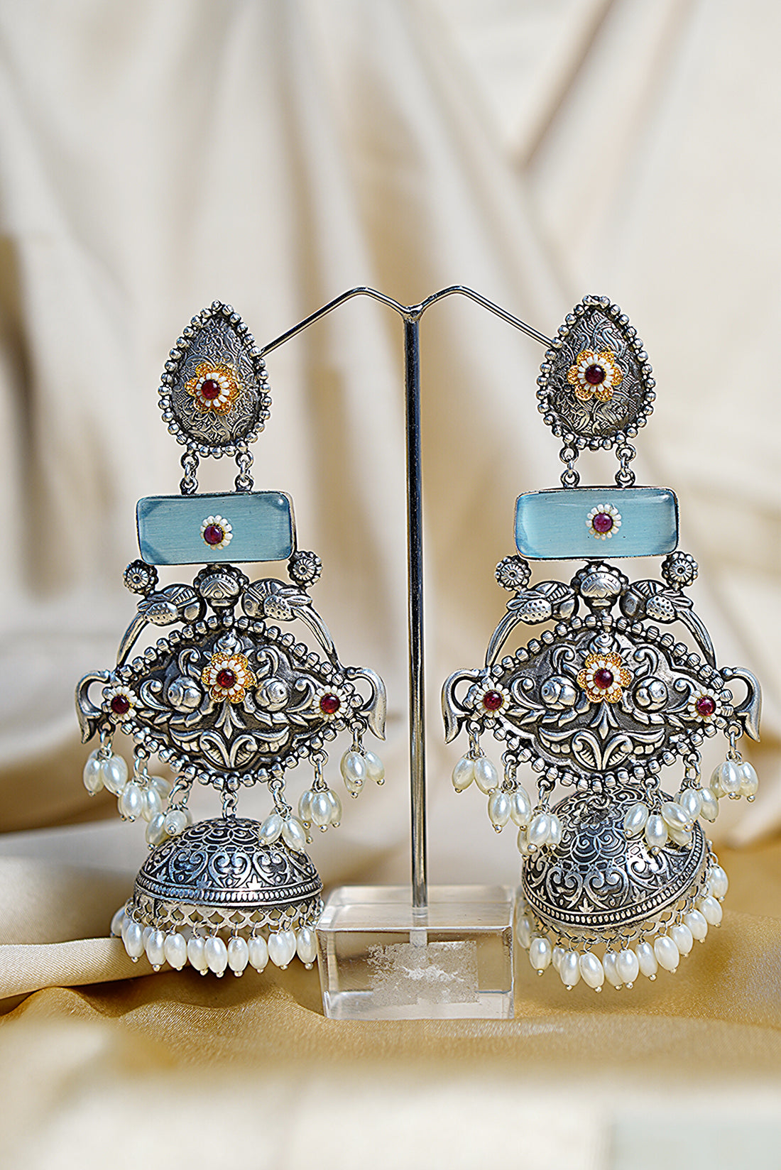Rajeshwari- Light Weight Heavy-Look Jhumka Collection - Anti-Tarnish Earrings
