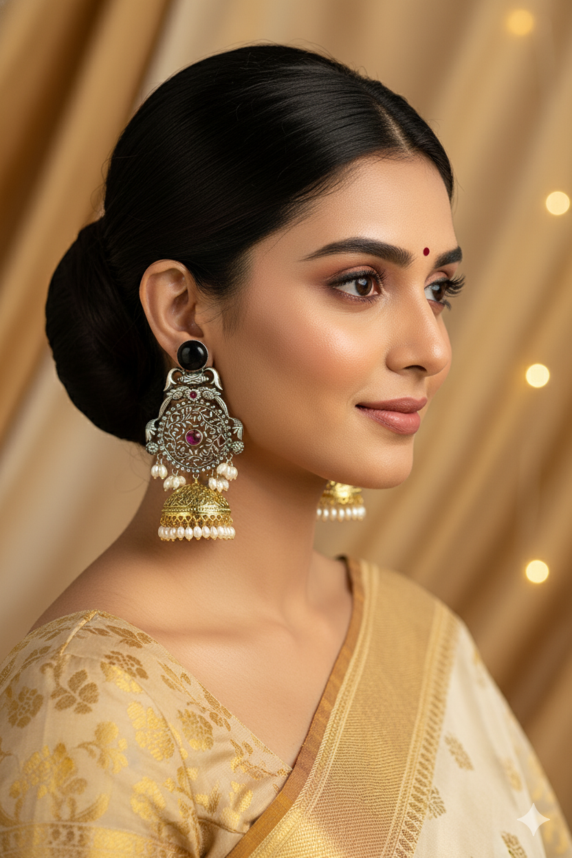 Sitara _Light Weight Heavy-Look Jhumka Collection - Anti-Tarnish Earrings
