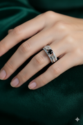 Sterling black Colour Statement Rings for festive occasions - Anti-Tarnish Ring

