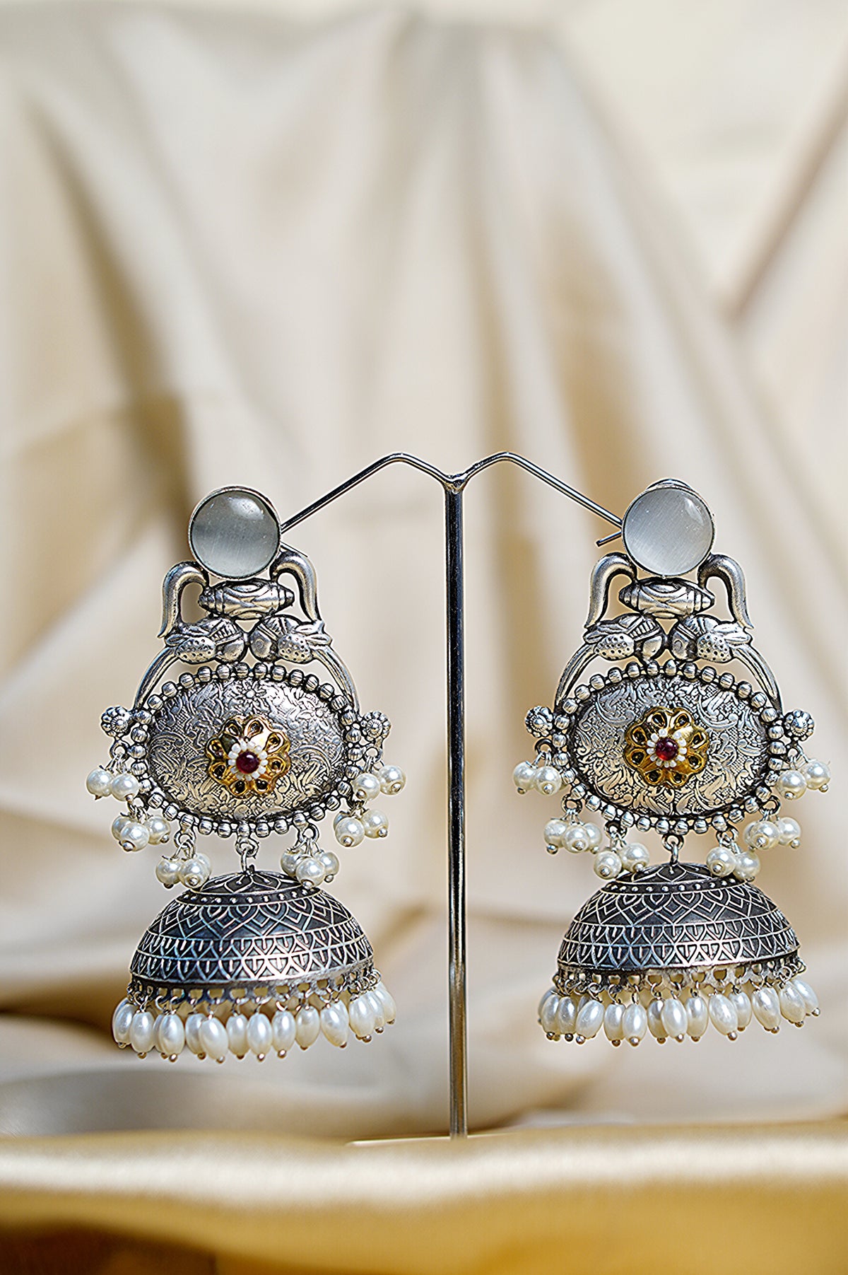 Vasundhara Light Weight Heavy-Look Jhumka Collection - Anti-Tarnish Earrings online
