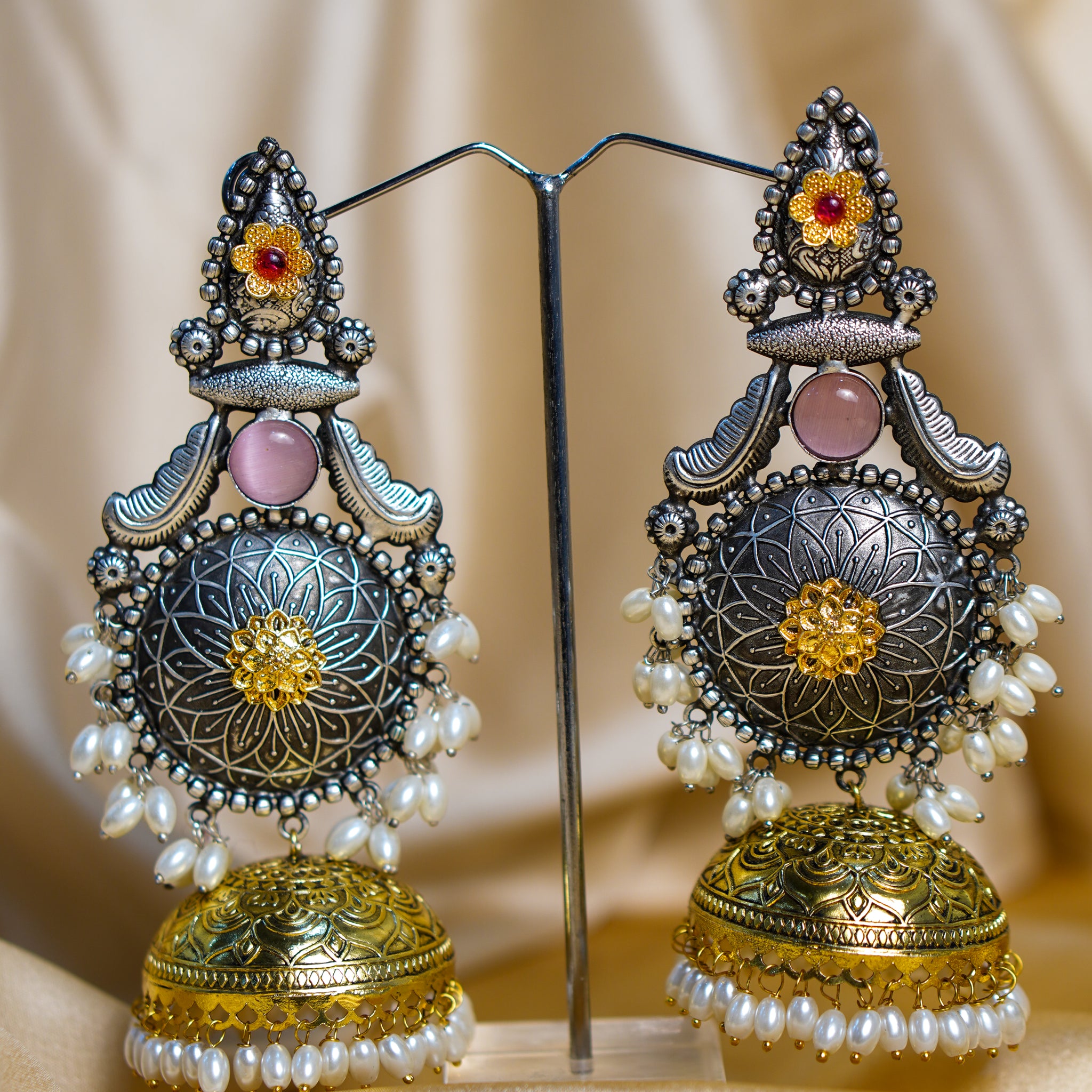 Rajmala Light Weight Heavy-Look Jhumka Collection | Premium range from House of Mrigaya by Nandini | for Festive Occasions & Traditional Look