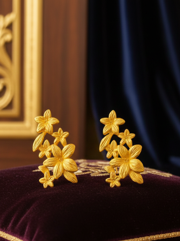 Fleur Earrings Premium Anti-Tarnish Golden Stainless-Steel Earrings - Anti-Tarnish Earrings