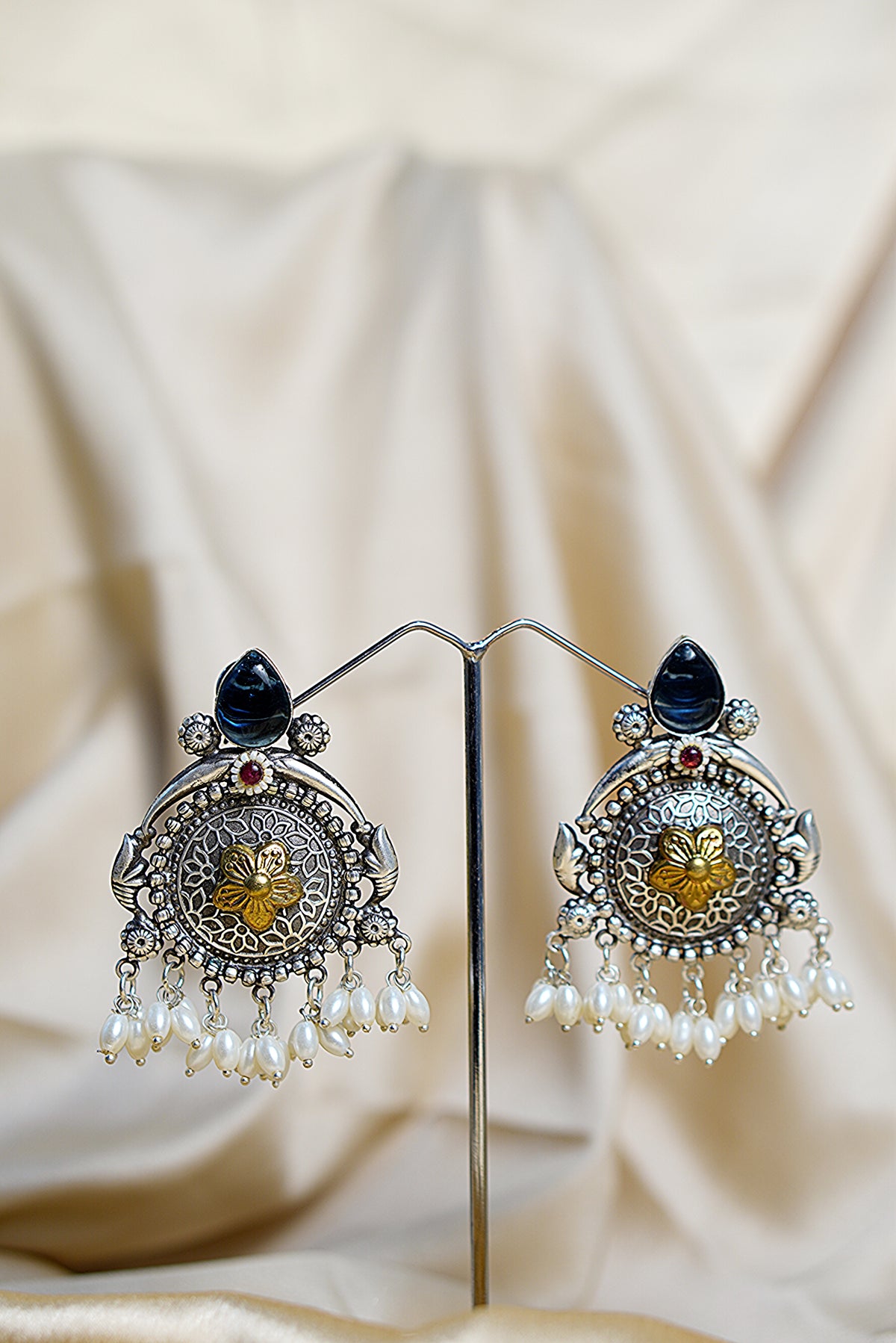 Hemangini Light Weight Heavy-Look Jhumka Collection - Artificial Silver Finish earrings
