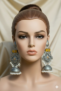 Rajeshwari- Light Weight Heavy-Look Jhumka Collection - Artificial Silver Finish earrings
