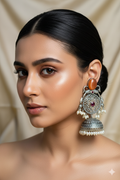 Tilottama Light Weight Heavy-Look Jhumka Collection - Artificial Silver Finish earrings
