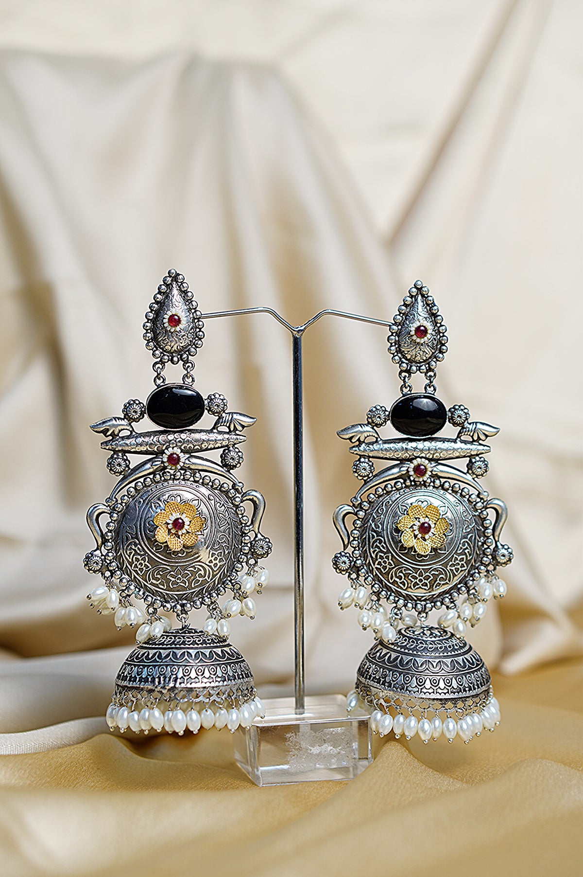 Padmavati Light Weight Heavy-Look Jhumka Collection - Antique Finish earrings
