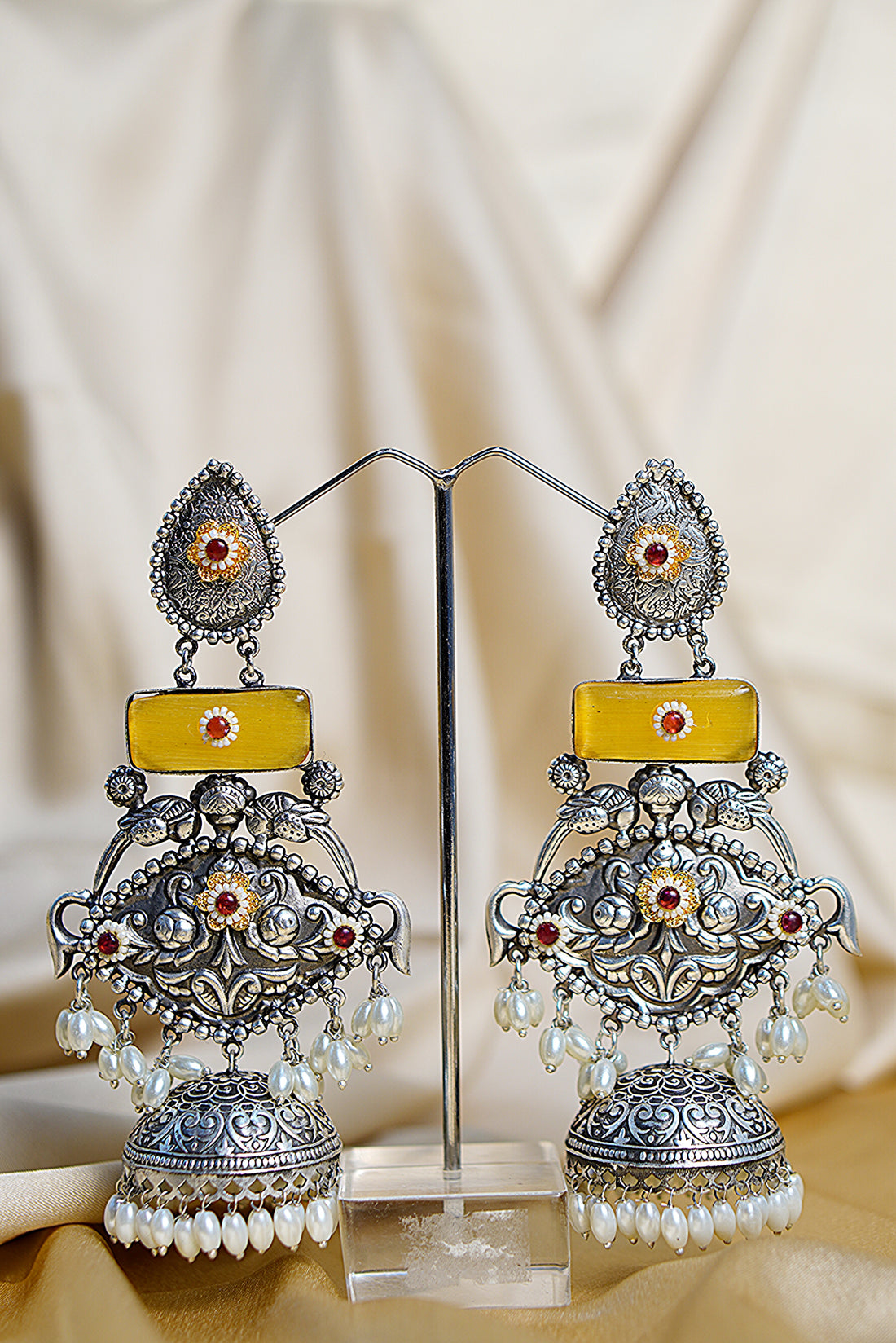 Rajeshwari- Light Weight Heavy-Look Jhumka Collection - Anti-Tarnish Earrings
