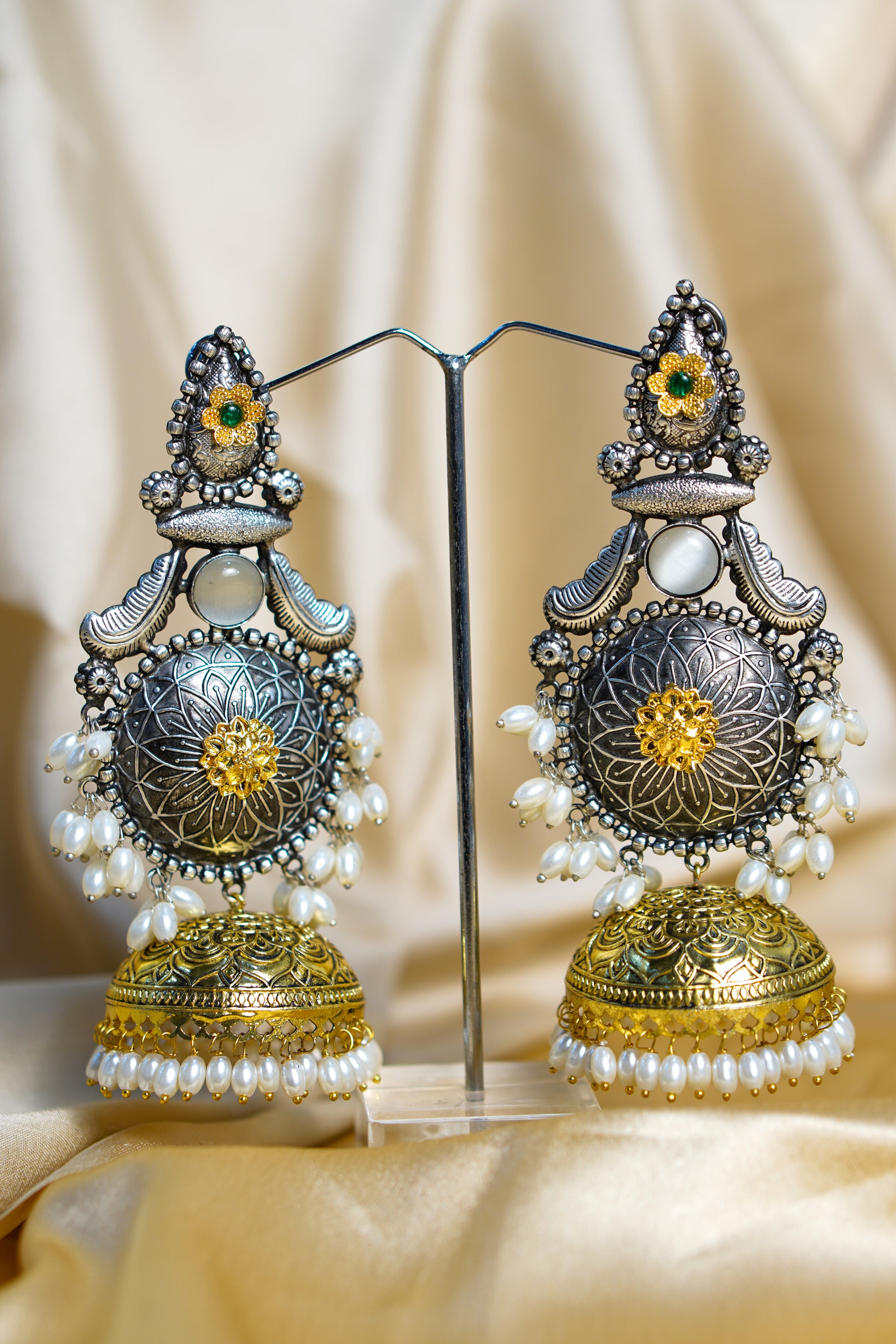 Rajmala Light Weight Heavy-Look Jhumka Collection - Antique Finish earrings
