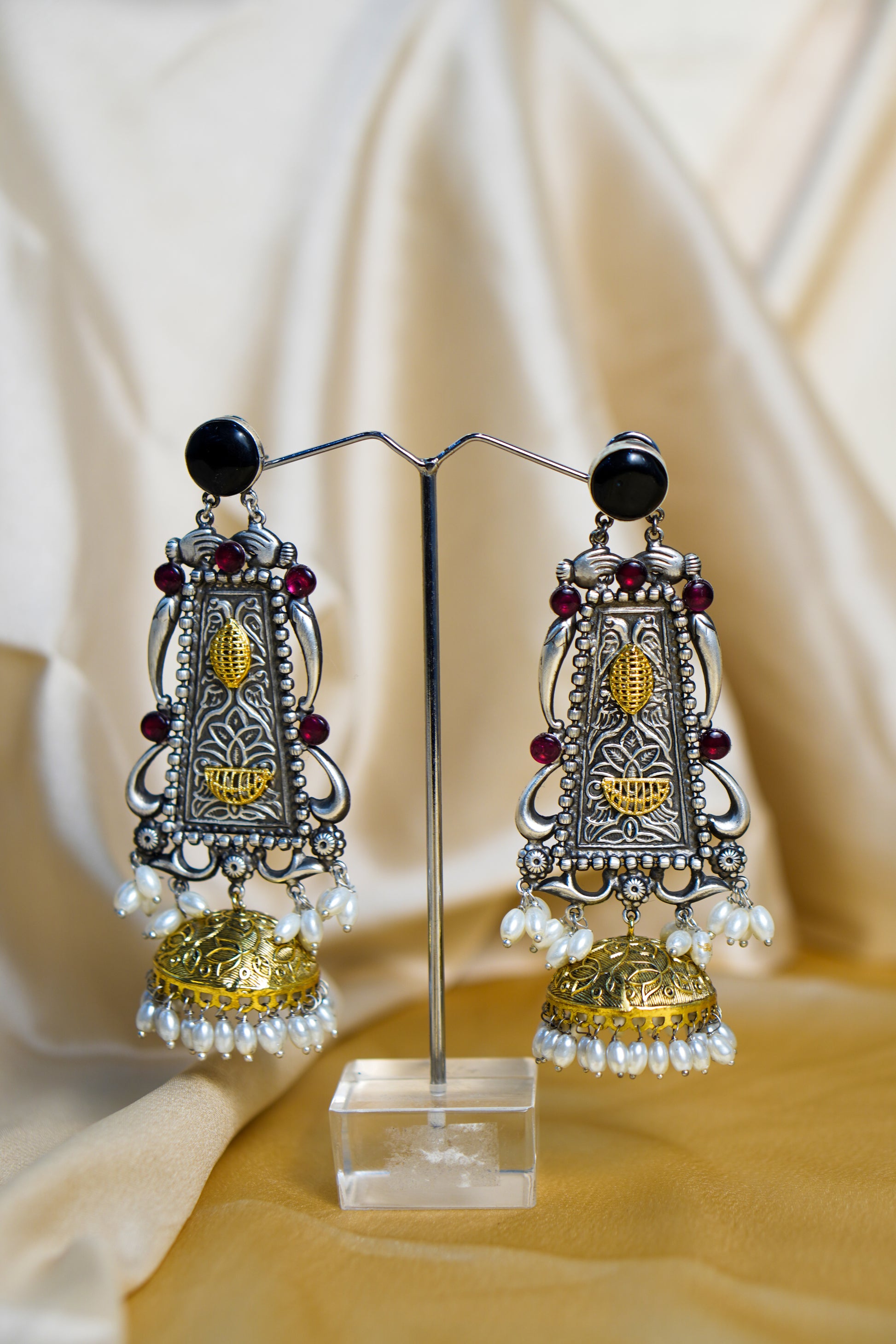 Sanjukta Light Weight Heavy-Look Jhumka Collection - Antique Finish earrings
