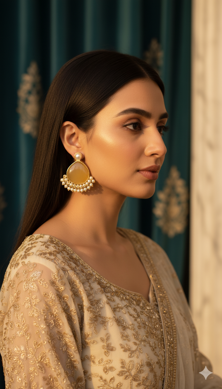 Riva earring from Mrigaya by Nandini for Party & Office Look_light